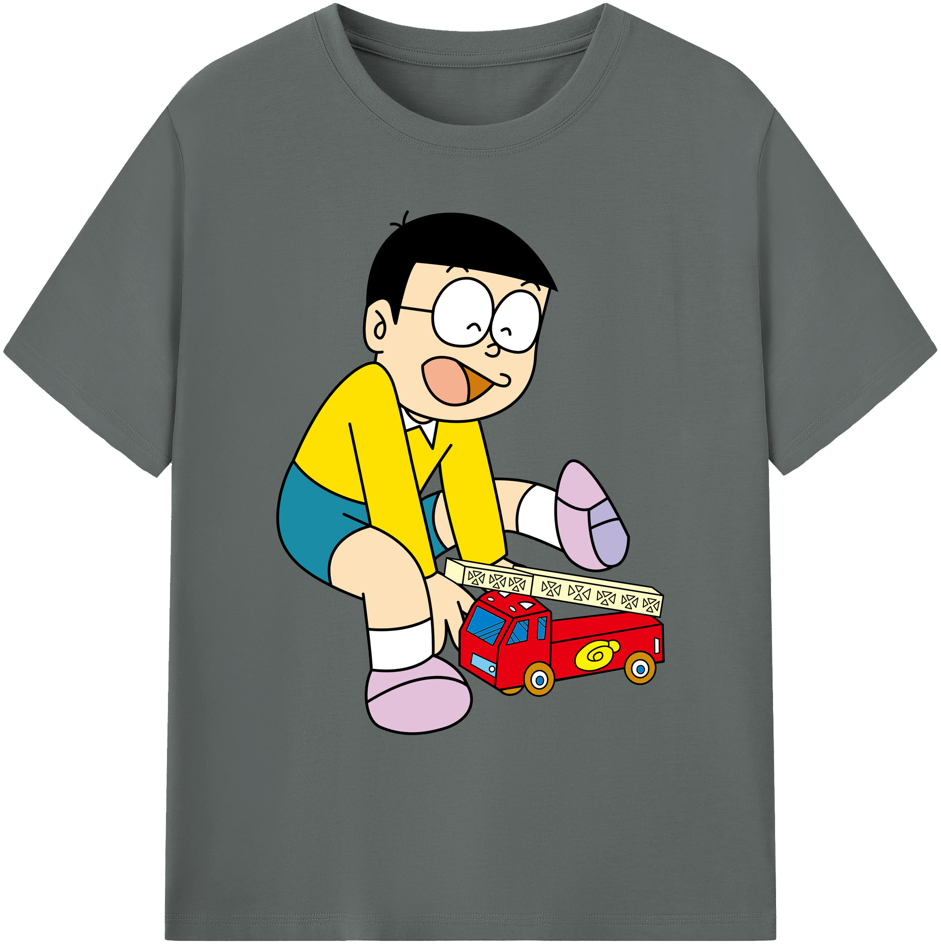 （画像用） ドラえもん 野比 のび太 Doraemon Nobita Nobi 綿100％ メンズ半袖Tシャツ｜肌触りやわらか＆通気性